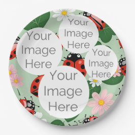 独自の写真のカスタム文字ladybug紙の作成 ペーパープレート