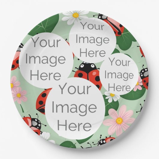 独自の写真のカスタム文字ladybug紙の作成 ペーパープレート (正面)