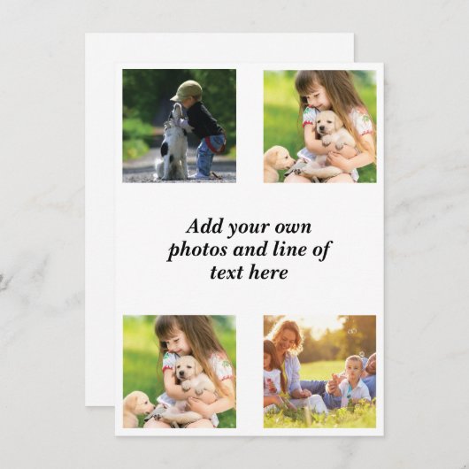 独自の写真のコラージュと文字を作成 (正面/裏面)