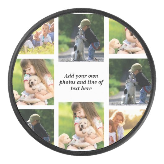 独自の写真のコラージュと文字を作成 アイスホッケーパック (正面)