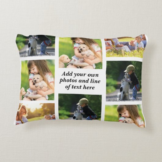 独自の写真のコラージュと文字を作成 アクセントクッション (裏面)
