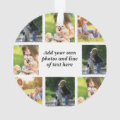 独自の写真のコラージュと文字を作成 オーナメント (裏面)