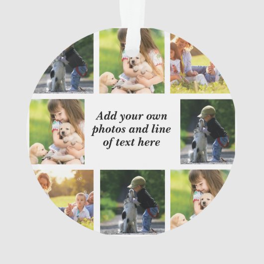 独自の写真のコラージュと文字を作成 オーナメント (裏面)