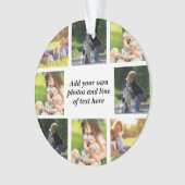 独自の写真のコラージュと文字を作成 オーナメント (正面)