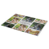 独自の写真のコラージュと文字を作成 カッティングボード (角)