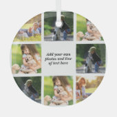 独自の写真のコラージュと文字を作成 ガラスオーナメント (正面)