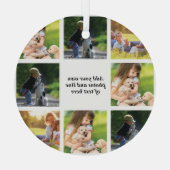 独自の写真のコラージュと文字を作成 ガラスオーナメント (裏面)