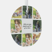 独自の写真のコラージュと文字を作成 ガラスオーナメント (正面右)