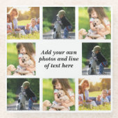 独自の写真のコラージュと文字を作成 ガラスコースター (正面)