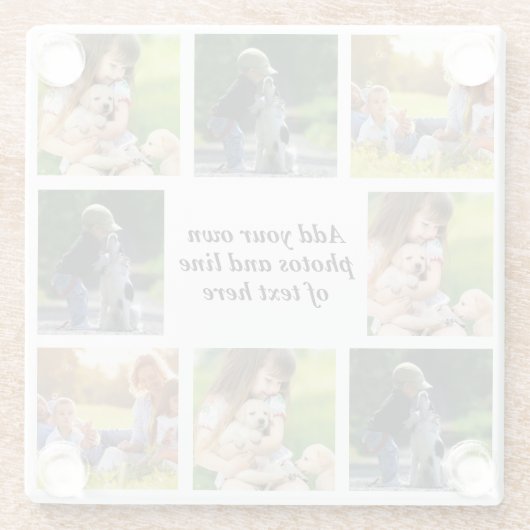 独自の写真のコラージュと文字を作成 ガラスコースター (裏面)