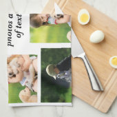 独自の写真のコラージュと文字を作成 キッチンタオル (四つ折り)