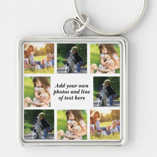 独自の写真のコラージュと文字を作成 キーホルダー (正面)