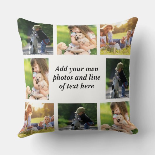 独自の写真のコラージュと文字を作成 クッション (裏面)