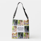 独自の写真のコラージュと文字を作成 クロスボディバッグ (裏面)