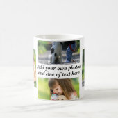 独自の写真のコラージュと文字を作成 コーヒーマグカップ (中央)