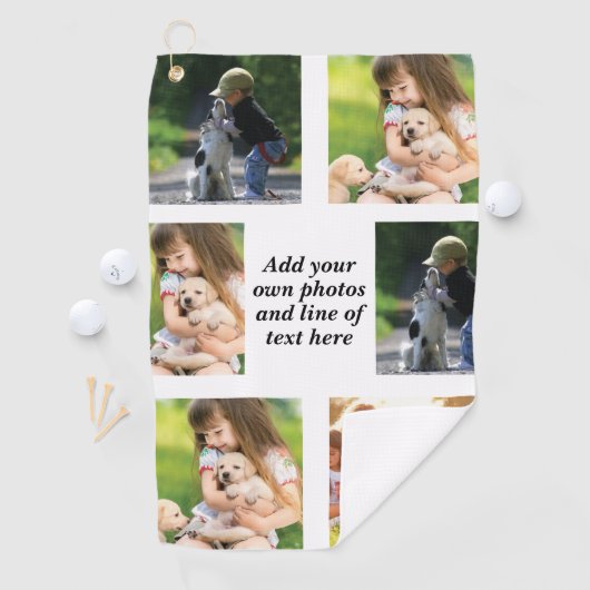 独自の写真のコラージュと文字を作成 ゴルフタオル (インサイチュ)