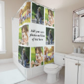 独自の写真のコラージュと文字を作成 シャワーカーテン (インサイチュ)