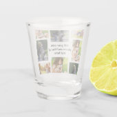 独自の写真のコラージュと文字を作成 ショットグラス (裏面)