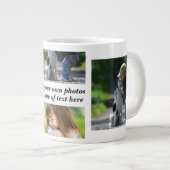 独自の写真のコラージュと文字を作成 ジャンボコーヒーマグカップ (正面右)