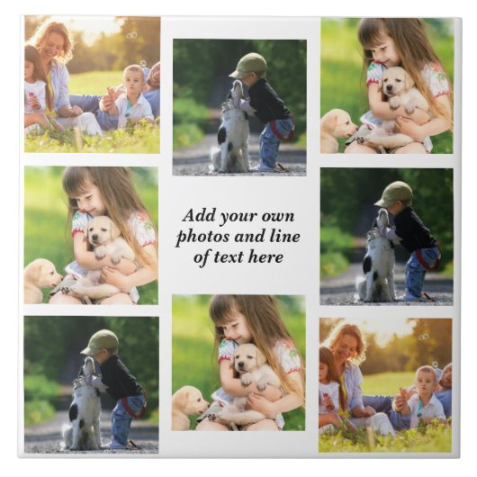 独自の写真のコラージュと文字を作成 タイル (正面)