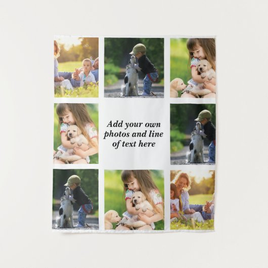 独自の写真のコラージュと文字を作成 タペストリー (正面)