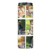 独自の写真のコラージュと文字を作成 タンブラー (裏面)