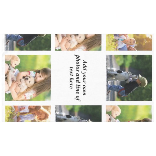 独自の写真のコラージュと文字を作成 テーブルクロス (正面(横))