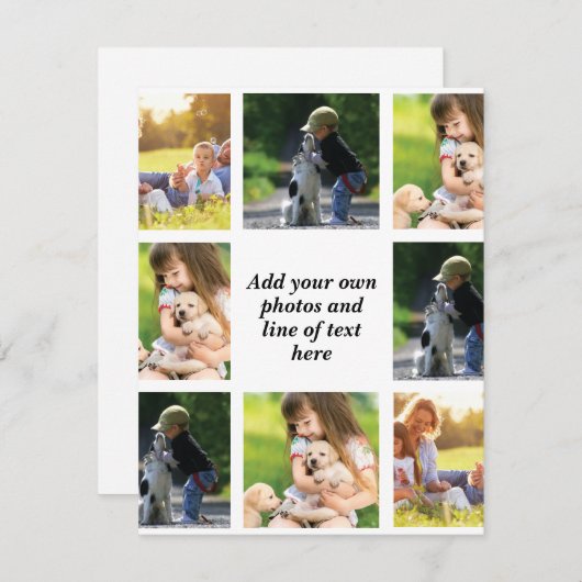 独自の写真のコラージュと文字を作成 ノートカード (正面/裏面)