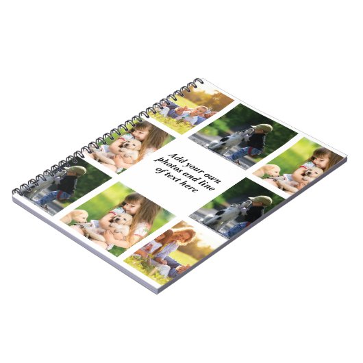 独自の写真のコラージュと文字を作成 ノートブック (左側)