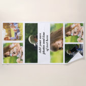 独自の写真のコラージュと文字を作成 ビーチタオル (正面)