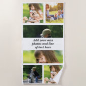 独自の写真のコラージュと文字を作成 ビーチタオル (正面)