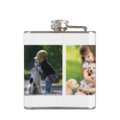 独自の写真のコラージュと文字を作成 フラスク (裏面)