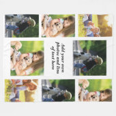 独自の写真のコラージュと文字を作成 フリースブランケット (正面(横))