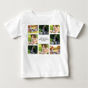 独自の写真のコラージュと文字を作成 ベビーTシャツ