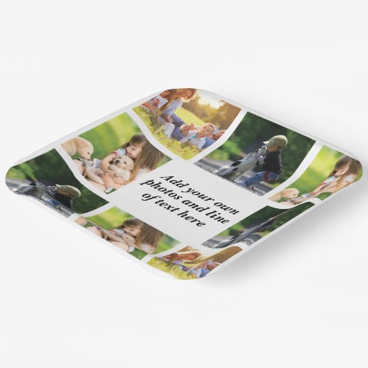 独自の写真のコラージュと文字を作成 ペーパープレート (傾斜あり)