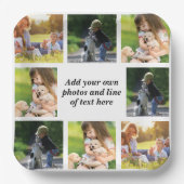 独自の写真のコラージュと文字を作成 ペーパープレート (正面)