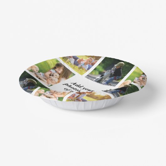 独自の写真のコラージュと文字を作成 ペーパーボウル (傾斜あり)