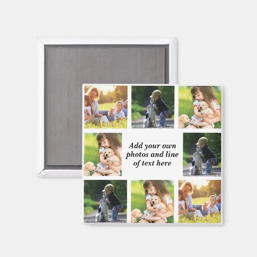 独自の写真のコラージュと文字を作成 マグネット (正面/裏面)