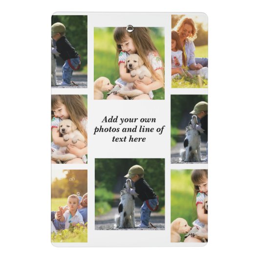 独自の写真のコラージュと文字を作成 ミニクリップボード (裏面)