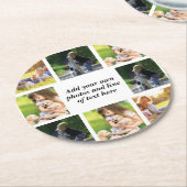 独自の写真のコラージュと文字を作成 ラウンドペーパーコースター (アングル)