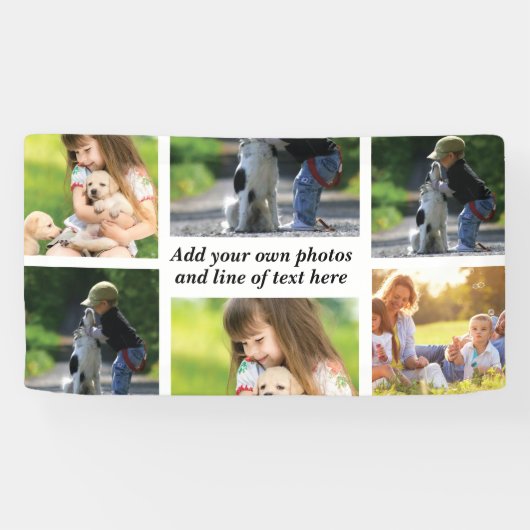 独自の写真のコラージュと文字を作成 横断幕 (横)