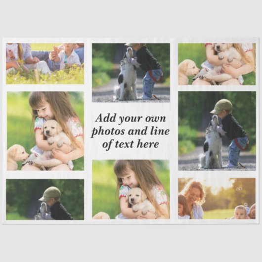 独自の写真のコラージュと文字を作成 薄葉紙 (正面)