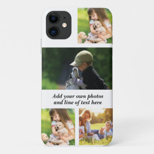 独自の写真のコラージュと文字を作成 iPhone 11 ケース