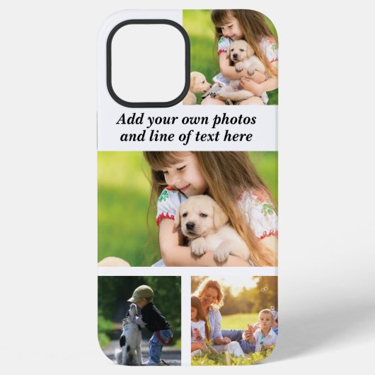 独自の写真のコラージュと文字を作成 iPhoneケース (裏面)