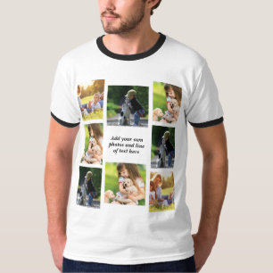 独自の写真のコラージュと文字を作成 Tシャツ