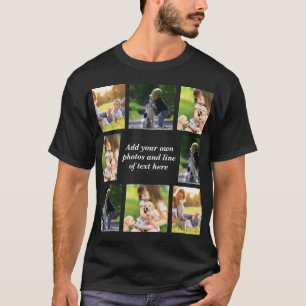 独自の写真のコラージュと文字を作成 Tシャツ