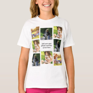 独自の写真のコラージュと文字を作成 Tシャツ