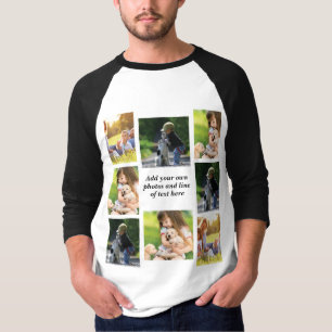 独自の写真のコラージュと文字を作成 Tシャツ