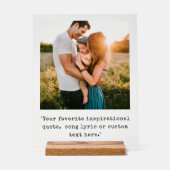 独自の写真のパーソナライズされた引用文 アクリルサイン (正面)