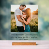 独自の写真のパーソナライズされた引用文 アクリルサイン (ニュートラル)